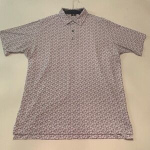 FootJoy Golf Polo Shirt XL | Golf Hole & Flag Print | Men’s Performance Polo